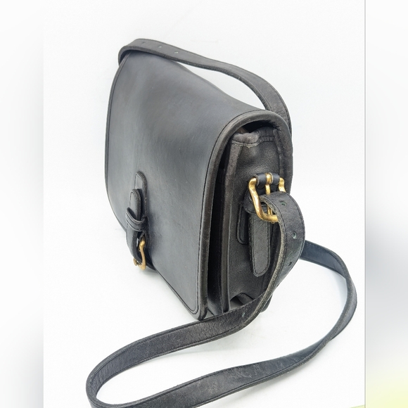Vintage Coach Saddle Pouch Small | Style 9590 | Black with Brass Hardware |